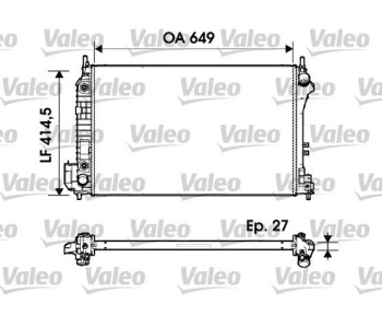 Радиатор, охлаждане на двигателя VALEO 732947 за CADILLAC BLS от 2005 до 2009