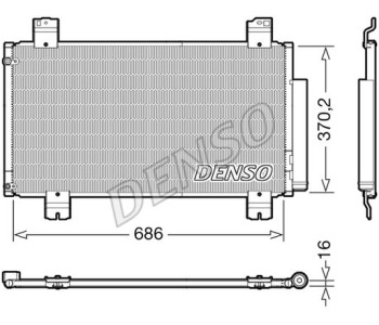 Кондензатор, климатизация DENSO DCN41005 за HYUNDAI i20 (PB, PBT) от 2008 до 2015