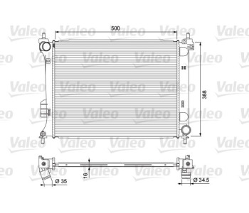 Радиатор, охлаждане на двигателя VALEO 701729 за HYUNDAI i20 (PB, PBT) от 2008 до 2015