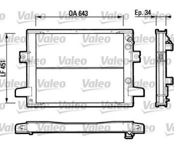 Радиатор, охлаждане на двигателя VALEO 883787 за IVECO DAILY I платформа от 1978 до 1990