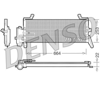 Кондензатор, климатизация DENSO DCN13016 за LANCIA LYBRA (839BX) комби от 1999 до 2005