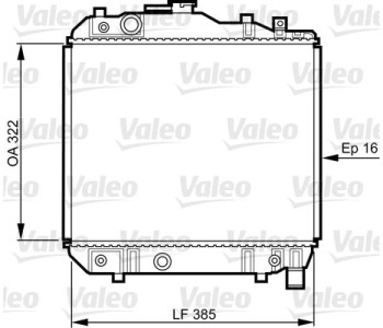 Радиатор, охлаждане на двигателя VALEO 731042 за MAZDA 121 I (DA) от 1987 до 1990