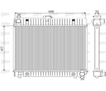 Радиатор, охлаждане на двигателя VALEO 733139 за MERCEDES S (W126) седан от 1978 до 1991