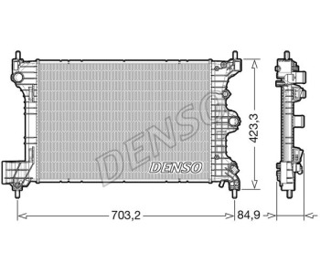 Радиатор, охлаждане на двигателя DENSO DRM17027 за MERCEDES (W124) седан от 1984 до 1992