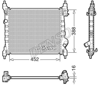 Радиатор, охлаждане на двигателя DENSO DRM17028 за MERCEDES E (W124) седан от 1993 до 1996