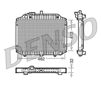 Радиатор, охлаждане на двигателя DENSO DRM17039 за MERCEDES E (W124) седан от 1993 до 1996