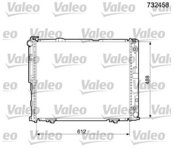 Радиатор, охлаждане на двигателя VALEO 732458 за MERCEDES (W124) седан от 1984 до 1992