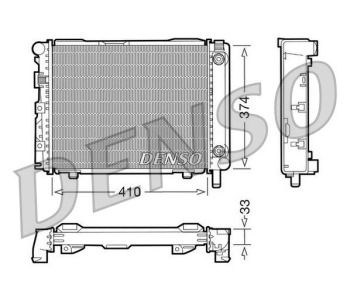 Радиатор, охлаждане на двигателя DENSO DRM17060 за MERCEDES 190 (W201) от 1982 до 1993