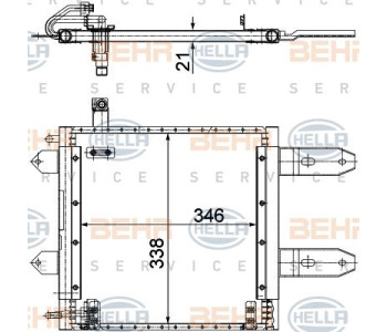 Кондензатор, климатизация HELLA 8FC 351 301-364 за MERCEDES A (W168) от 1997 до 2004