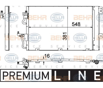 Кондензатор, климатизация HELLA 8FC 351 303-281 за MERCEDES A (W176) от 2012