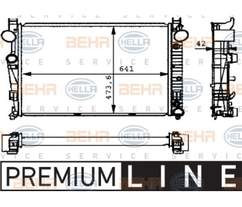 Радиатор, охлаждане на двигателя HELLA 8MK 376 711-191 за MERCEDES SLK (R170) от 1996 до 2004