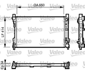 Радиатор, охлаждане на двигателя VALEO 732743 за MERCEDES CLK (W209, C209) от 2002 до 2009