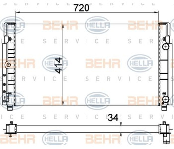 Интеркулер (охладител за въздуха на турбината) HELLA 8ML 376 777-124 за MERCEDES C (W204) седан от 2007 до 2014