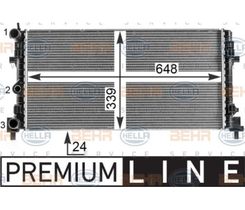 Радиатор, охлаждане на двигателя HELLA 8MK 376 908-091 за MERCEDES C (S205) комби от 2014