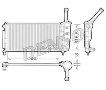 Радиатор, охлаждане на двигателя DENSO DRM17008 за MERCEDES CL (W216) от 2006 до 2013