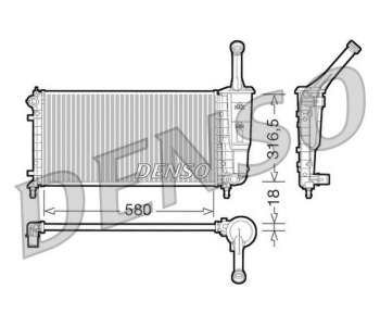 Радиатор, охлаждане на двигателя DENSO DRM17006 за MERCEDES GL (X164) от 2006 до 2012