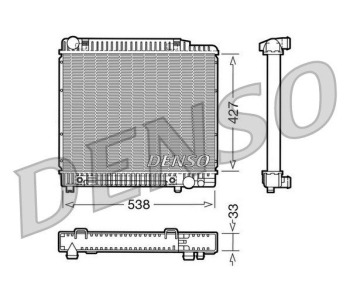 Радиатор, охлаждане на двигателя DENSO DRM17051 за MERCEDES S (W126) седан от 1978 до 1991