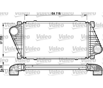 Интеркулер (охладител за въздуха на турбината) VALEO 816890 за VOLKSWAGEN LT II 28-46 (2DC, 2DF, 2DG, 2DL) платформа от 1996 до 2006