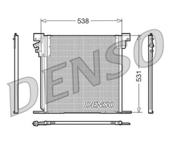 Кондензатор, климатизация DENSO DCN17056 за VOLKSWAGEN CRAFTER 30-50 (2F_) платформа от 2006 до 2016