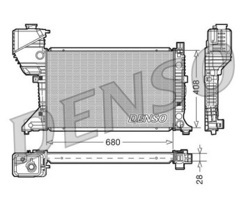 Радиатор, охлаждане на двигателя DENSO DRM17044 за MERCEDES SPRINTER NCV3 (W906) 3.5T платформа от 2006 до 2018