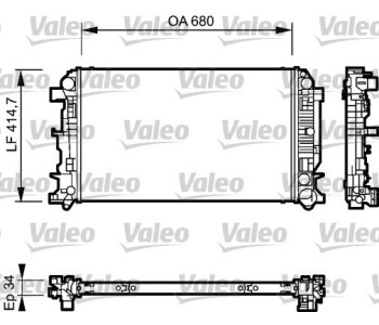 Радиатор, охлаждане на двигателя VALEO 735089 за MERCEDES SPRINTER NCV3 (W906) 3.5T пътнически от 2006 до 2018