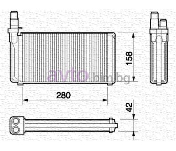 Радиатор за парно размер 280x158x42мм за LANCIA THEMA (834) комби от 1987 до 1994