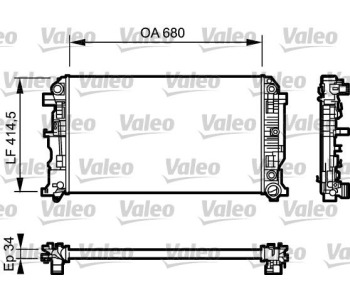 Радиатор, охлаждане на двигателя VALEO 734929 за MERCEDES SPRINTER NCV3 (W906) 3T товарен от 2006 до 2018