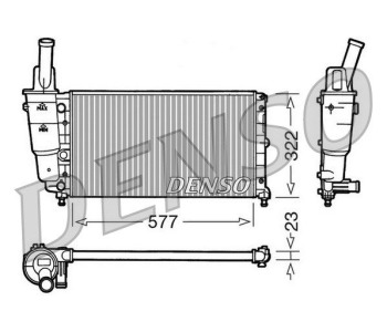 Радиатор, охлаждане на двигателя DENSO DRM17002 за MERCEDES T1/TN пътнически от 1981 до 1995