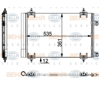 Кондензатор, климатизация HELLA 8FC 351 319-644 за MINI COOPER (F57) кабриолет от 2014