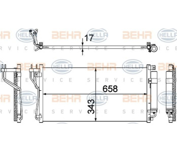 Кондензатор, климатизация HELLA 8FC 351 309-384 за MINI COOPER (R56) от 2005 до 2013