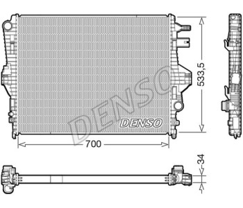 Радиатор, охлаждане на двигателя DENSO DRM33061 за VOLVO S40 I (VS) от 1995 до 2004