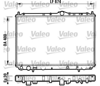 Радиатор, охлаждане на двигателя VALEO 732525 за VOLVO S40 I (VS) от 1995 до 2004