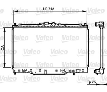 Радиатор, охлаждане на двигателя VALEO 731650 за MITSUBISHI SIGMA (F2_A, F1_A) от 1990 до 1996