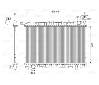Радиатор, охлаждане на двигателя VALEO 732405 за NISSAN ALMERA I (N15) хечбек от 1995 до 2000
