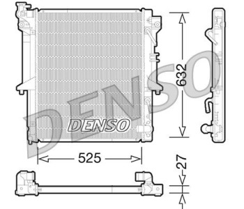 Радиатор, охлаждане на двигателя DENSO DRM46012 за NISSAN PRIMERA (P12) хечбек от 2002 до 2007