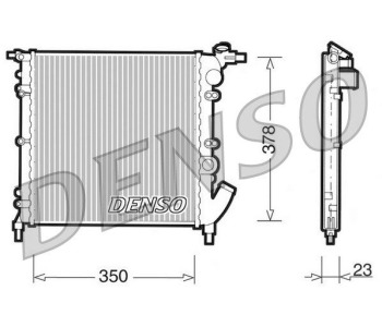 Радиатор, охлаждане на двигателя DENSO DRM23032 за RENAULT KANGOO I (FC0/1_) EXPRESS товарен от 1997 до 2007