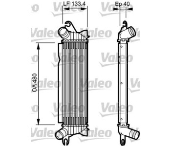 Интеркулер (охладител за въздуха на турбината) VALEO 817654 за NISSAN KUBISTAR (X80) товарен от 2003