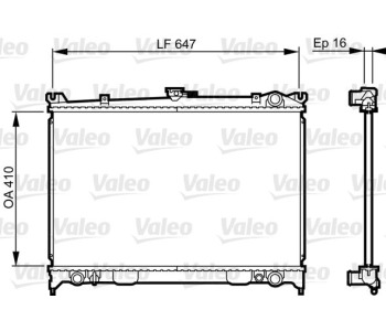 Радиатор, охлаждане на двигателя VALEO 731654 за NISSAN LAUREL (JC32) от 1984 до 1990