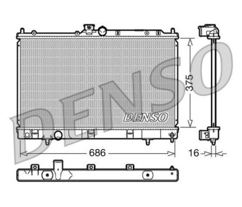 Радиатор, охлаждане на двигателя DENSO DRM46002 за NISSAN NOTE (E11, NE11) от 2006 до 2012