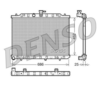 Радиатор, охлаждане на двигателя DENSO DRM46036 за NISSAN NOTE (E11, NE11) от 2006 до 2012