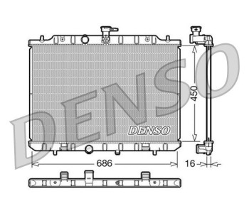 Радиатор, охлаждане на двигателя DENSO DRM46038 за NISSAN NOTE (E11, NE11) от 2006 до 2012