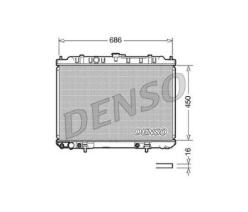 Радиатор, охлаждане на двигателя DENSO DRM46037 за NISSAN NOTE (E11, NE11) от 2006 до 2012