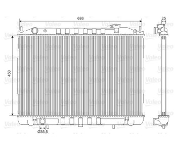 Радиатор, охлаждане на двигателя VALEO 701611 за NISSAN NAVARA (D22) от 1997
