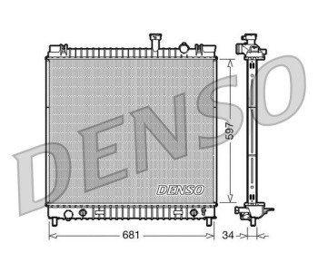 Радиатор, охлаждане на двигателя DENSO DRM46067 за NISSAN NOTE (E11, NE11) от 2006 до 2012