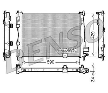 Радиатор, охлаждане на двигателя DENSO DRM46050 за NISSAN PICK UP (D22) от 1997