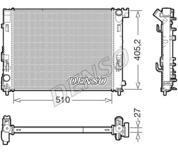 Радиатор, охлаждане на двигателя DENSO DRM47027 за NISSAN PIXO (UA0) от 2009