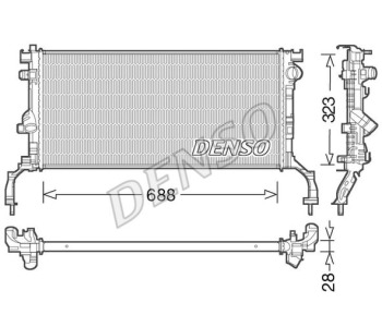 Радиатор, охлаждане на двигателя DENSO DRM23095 за RENAULT TRAFIC II (EL) платформа от 2001 до 2014