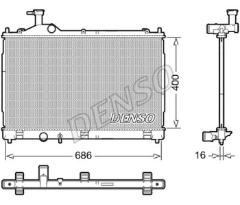 Радиатор, охлаждане на двигателя DENSO DRM46027 за NISSAN PRIMERA (WP12) комби от 2002 до 2007