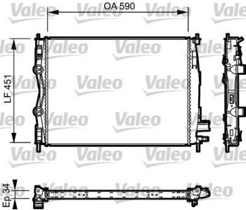 Радиатор, охлаждане на двигателя VALEO 735114 за NISSAN QASHQAI (J10, JJ10) от 2007 до 2013