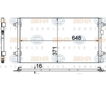 Кондензатор, климатизация HELLA 8FC 351 310-221 за NISSAN QASHQAI (J10, JJ10) от 2007 до 2013